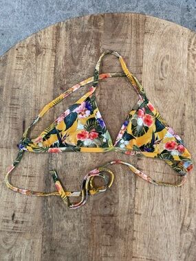 Jolyn Yellow Floral Triangle Bikini Top